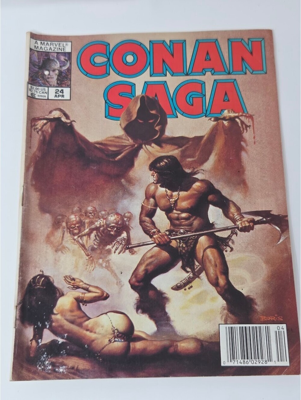 Conan Saga 24 April 1989 Marvel Magazine Barbarian Boris Cover Art